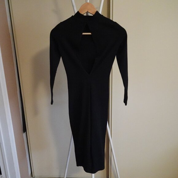 American Apparel Black Mock Neck Long Dress in Size XS. - Picture 3 of 4